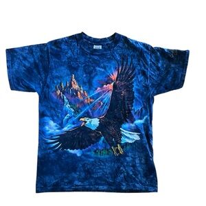 Vintage Anvil - Tie Dye Screaming Eagle Short Sleeve Crewneck Graphic T-Shirt L